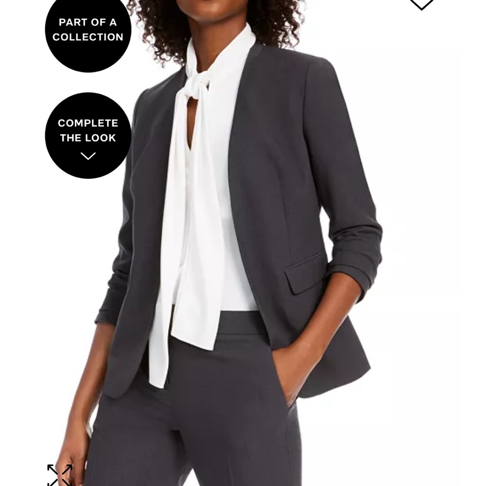 Brand New Women's Collarless Gray Blazer